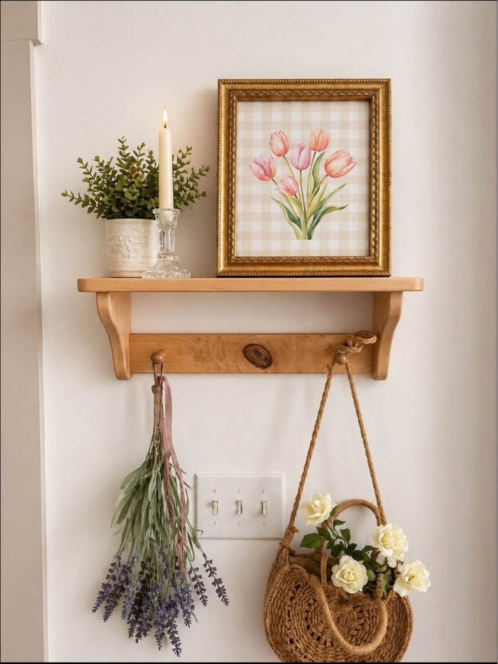 Pink Tulip Wall Art in Gold Frame -